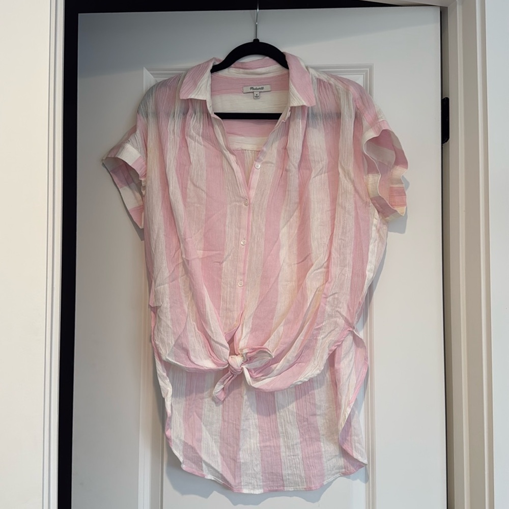 Madewell tie front blouse